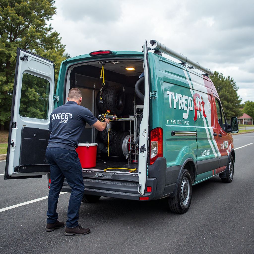 Mobile tire service van